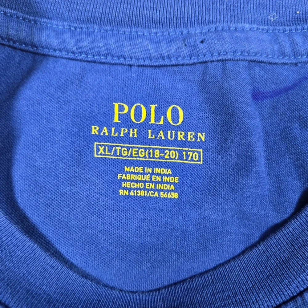 Polo Ralph Lauren Mens XL Blue Long Sleeve T-Shirt Red Pony Logo Cotton Tee
